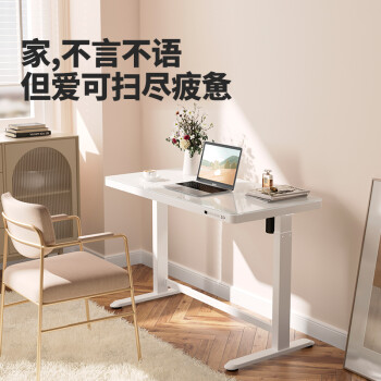 乐歌 E5M原木-1407 电动升降桌电脑桌站立式书桌 E5M雅白原木色 1.4m桌面