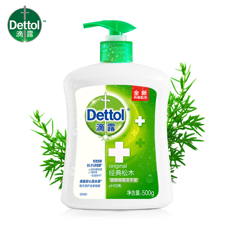 洗手液 滴露洗手液 滴露经典松木洗手液 健康抑菌洗手液 滴露洗手液 500g/瓶 1瓶装