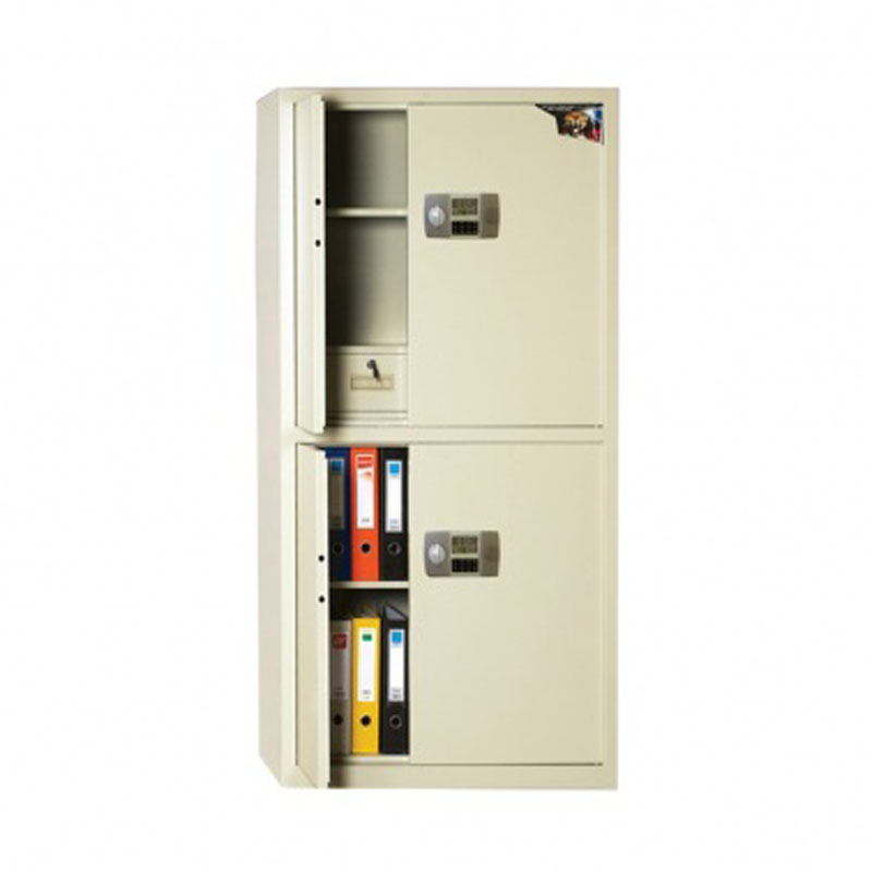   铁豹 保密柜 TB-840B 四门内二抽电子密码柜 900*430*1820mm 门板厚度1.2mm 箱体厚度1.1mm 53kg 灰色