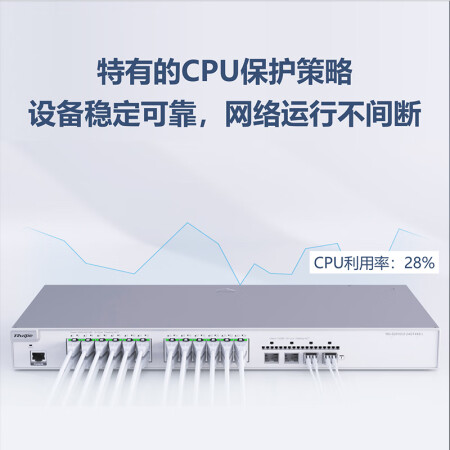 锐捷（Ruijie）24口千兆交换机 RG-S2910V2-24GT4XS-L 二层网管型接入 万兆光口上联 企业级