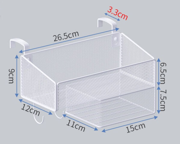 国产 办公桌悬挂收纳盒办公室整理神器桌面工位隔板钥匙书本置物架文具 小号白带纸架