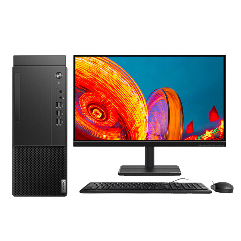 联想启天M437 intel I5/10代CPU/单条8G内存/1T机械硬盘+256G固态硬盘/集显/USB键鼠/显示器23.8英寸/三年保修/安装win10正版系统（支持安装WIN7系统）/含3米超五类成品网线、灰色鼠标垫