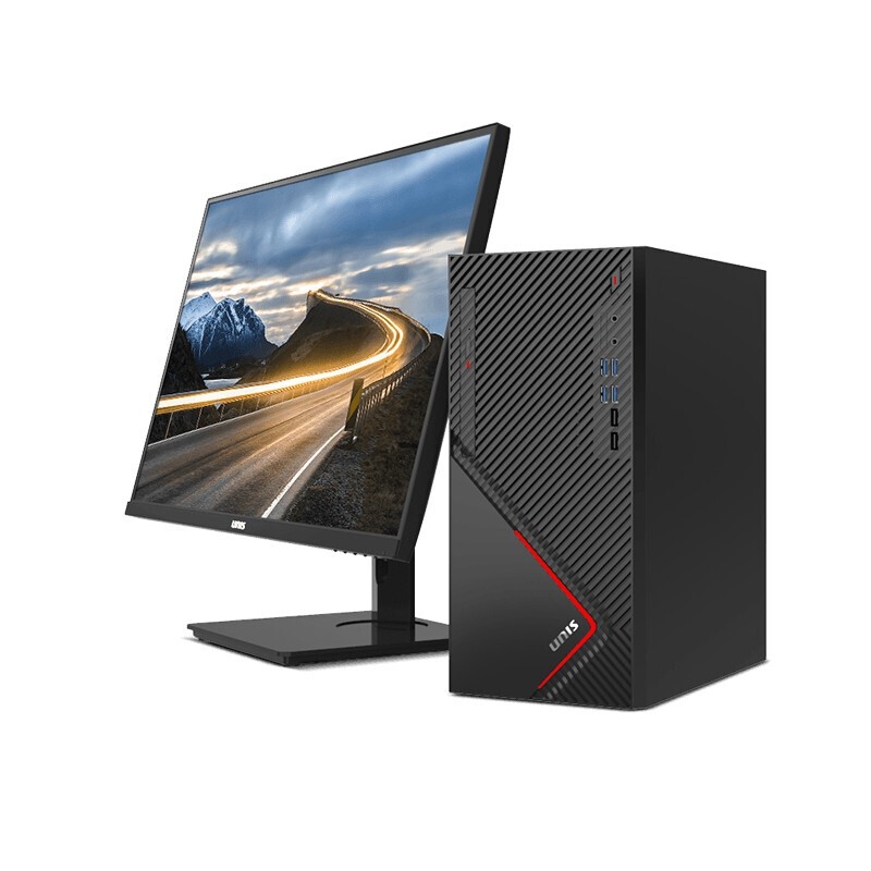 紫光Unis 526T i7-10700/16GB/1TB SSD/GTX 1650 4G独立显卡/300W/DVDRW/Win10 HB/17L + 紫光 Unis B271F 27寸液晶 