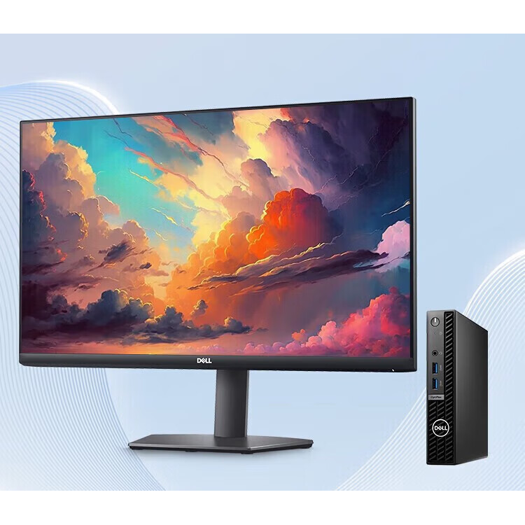 戴尔DELL Optiplex台式机/7010MFF(I5-12500T/D4 16G /1TB SSD WIFI蓝牙/W11H/3N/HDMI+DP) 23.8寸显示器