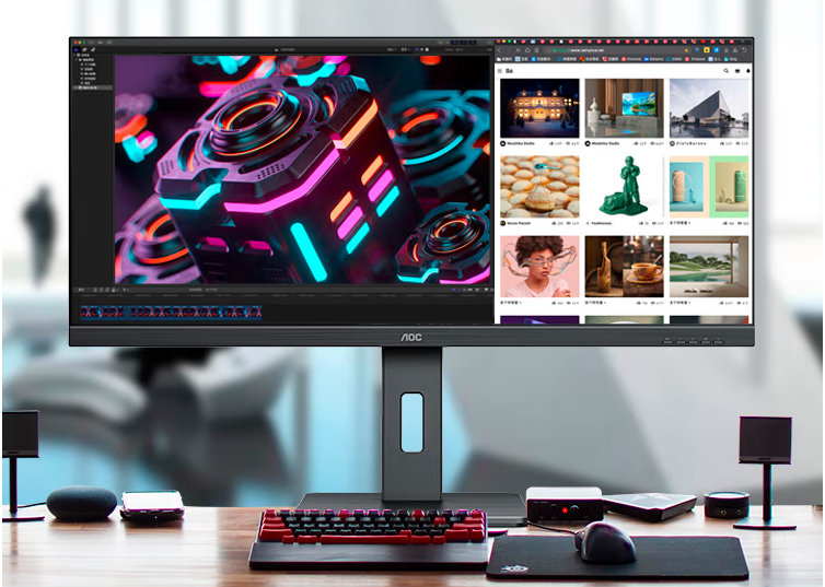 AOC 34英寸2K带鱼屏IPS电脑显示器21:9宽屏幕HDR窄边框75Hz广色域 IPS/准2K/75hz【Q34P2】