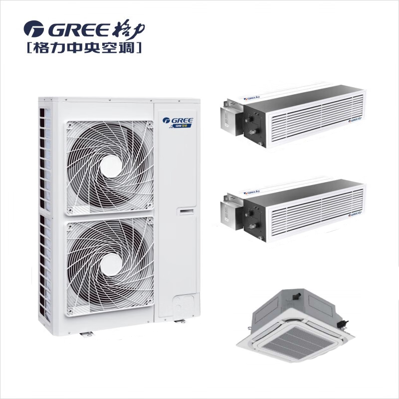 格力 一拖四多联式机组 5匹直流变频冷暖主机+大1匹内机*3+小2匹内机*1:GMV-140WL/Ba*1、GMV-NDR28P/B1*3、GMV-NDR50T/D*1一级能效 （含铜管、排水、补加雪种、五金、室内机控制线及线管、室内机拉杆、人工费等） 一级能效 保修三年